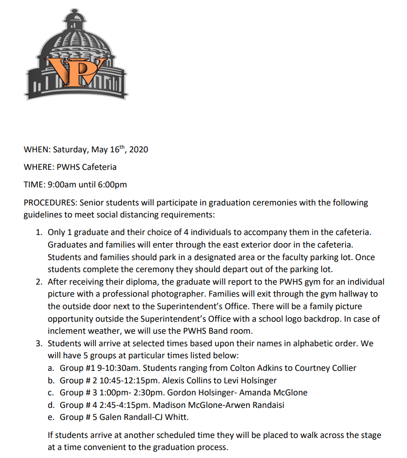 2020 Graduation Ceremony Information