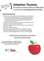 Notice: Meningococcal Vaccine