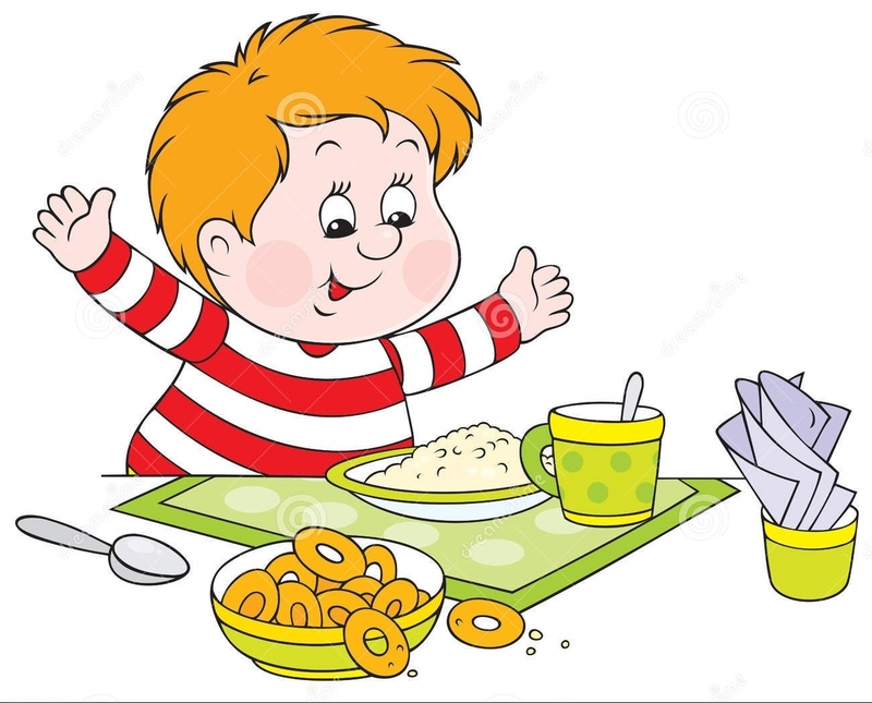 child eating breakfast